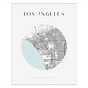 Poster Los Angeles city map circle 40X50 cm + gold frame