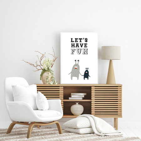 Children's poster Let's have fun_2 40X50 cm + gold frame