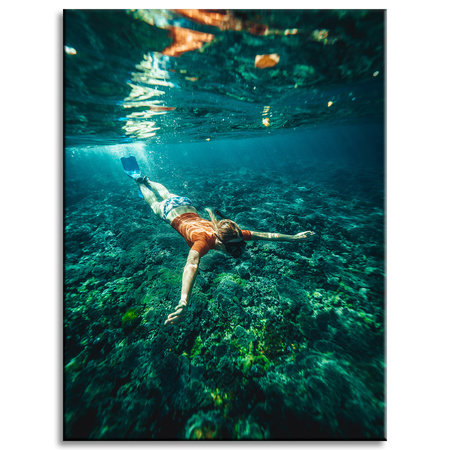 Canvas Print People Ocean Diving 30x40 cm