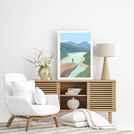 Poster Country of Norway 40X50 cm + gold frame