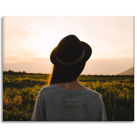 Canvas Print Nature Woman in Hat 100x80 cm