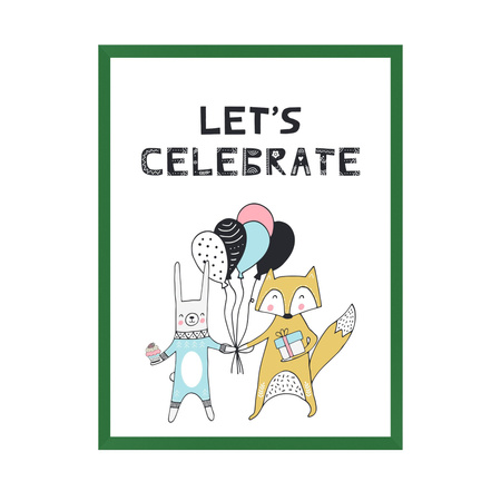 Let's celebrate Birthday Poster_2 21X29.7 cm + green frame