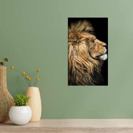 Canvas Print Portrait of a Lion Sideways Wild Nature 80x120 cm
