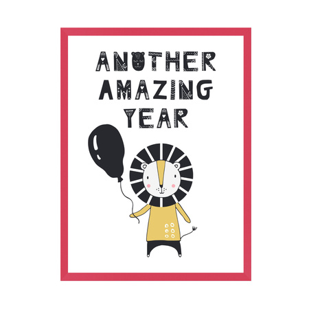 Another amazing year birthday poster 40X50 cm + amaranth frame