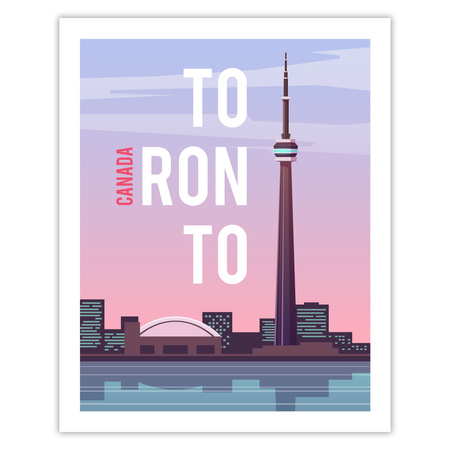 Poster of the City of Toronto 40X50 cm + gold frame