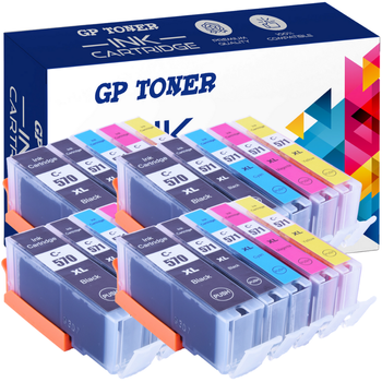 20x Replacement Ink for Canon MG5750, MG6850, MG7750, TS5050 - GP-C570CMYKx4 KIT