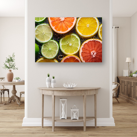 Canvas Print Citrus Freshness Lime Grapefruit Lemon 90x60