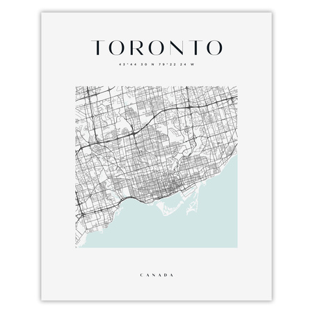 Poster Toronto city map square 40X50 cm + gold frame