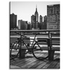 Canvas Print Architecture Bicycle against the background of the city 30x40 cm