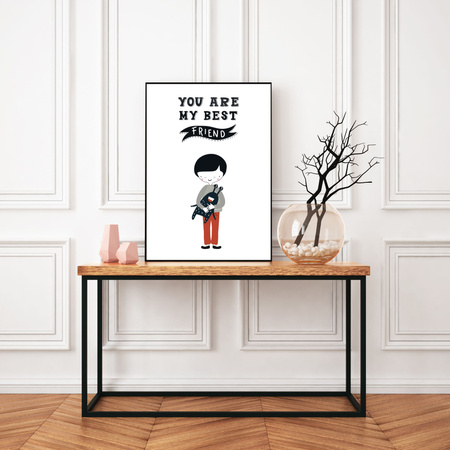 Children's poster You are may best friend 40X50 cm + green frame