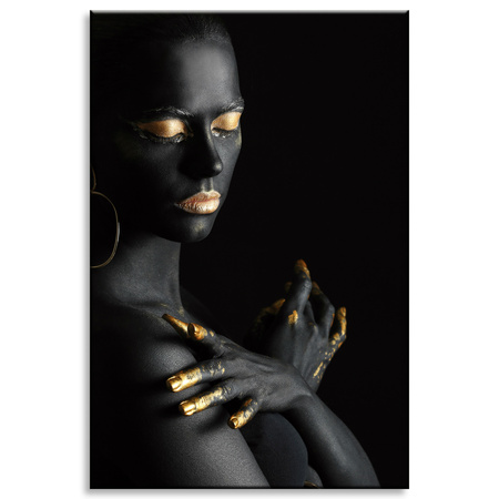 Canvas Print Woman Golden Elements Art 80x120 cm