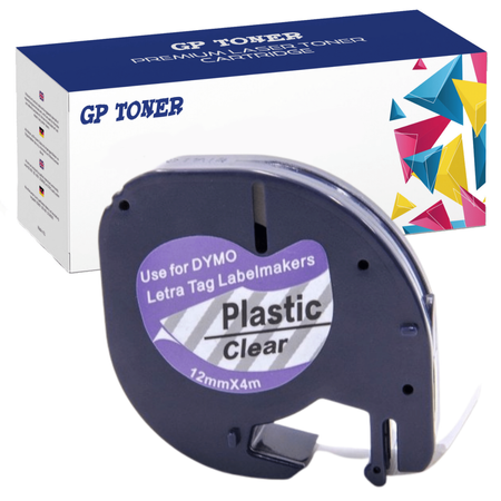 Dymo Tape LetraTag 12268 12mm x 4m Transparent Plastic - replacement GP-DY12268