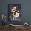 Canvas Print Botany Bouquet of zinnias 30x40 cm