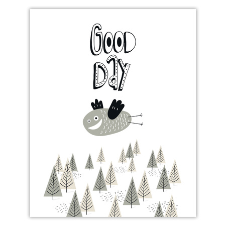 Children's poster Good day_2 40X50 cm + gold frame