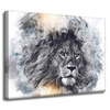 Canvas Print Black Face of Sad Lion 40x30 cm