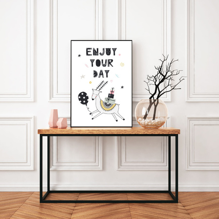 Birthday Poster Enjoy your day 30X40 cm + amaranth frame