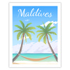 Maldives countries poster 40X50 cm + gold frame