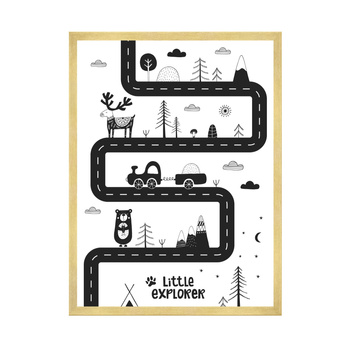 Children's poster Little explorer_3 40X50 cm + gold frame