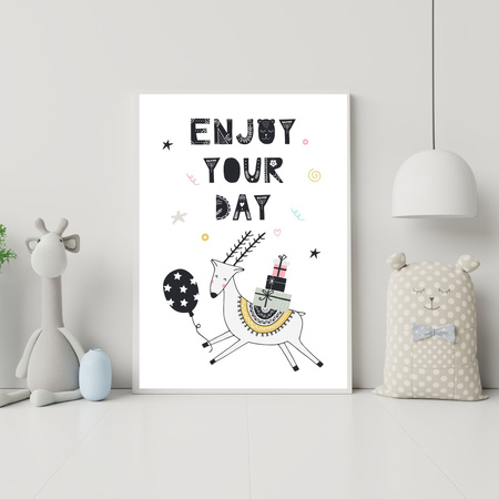 Birthday Poster Enjoy your day 21X29.7 cm + green frame