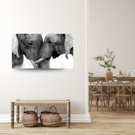 Canvas Print Elephant Close-up Gray Nature 100x80 cm
