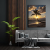 Canvas Print Nature Palm Sunset 30x40 cm