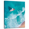 Canvas Print Sailboat Waves Sand Shore 30x40 cm