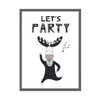 Let's party Birthday Poster 50X70 cm + gray stone frame