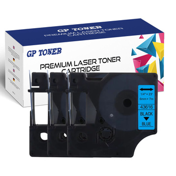 3X DYMO D1 tape 6 mm 7 m blue black GP-DY43616 x3