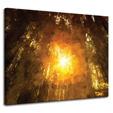 Canvas Print Forest in the Sunlight Pastels 100x80 cm