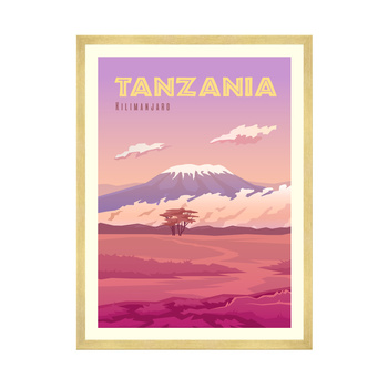 Poster Country of Tanzania 40X50 cm + gold frame