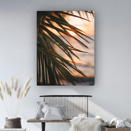 Canvas Print Nature Beach Palm Tree Sea Sunset 80x120