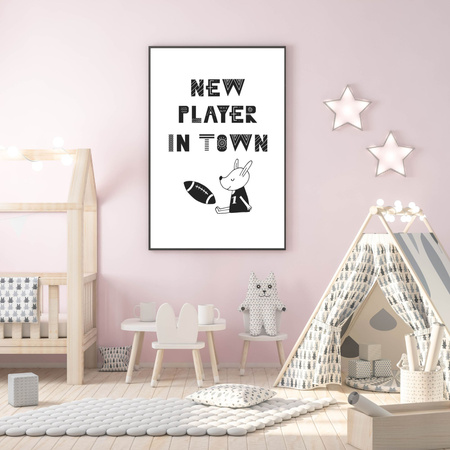 Children's poster New player in town 40X50 cm + gold frame
