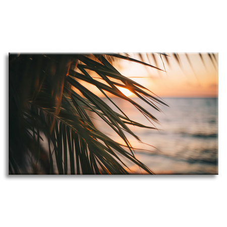 Canvas Print Nature Beach Palm Tree Sea Sunset 90x60