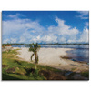 Canvas Print Beach Water Palm Sun Lake 100x80 cm