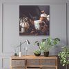 Canvas Print Pumpkins Retro Vintage Autumn 90x90