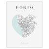 Poster Porto city map heart 40X50 cm + gold frame