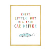 Children's poster Every little boy is a race car driver 40X50 cm + gold frame