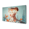 Canvas Print Flowers Nature Girl Bun Art 120x80 cm