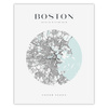 Poster Boston city map circle 40X50 cm + gold frame