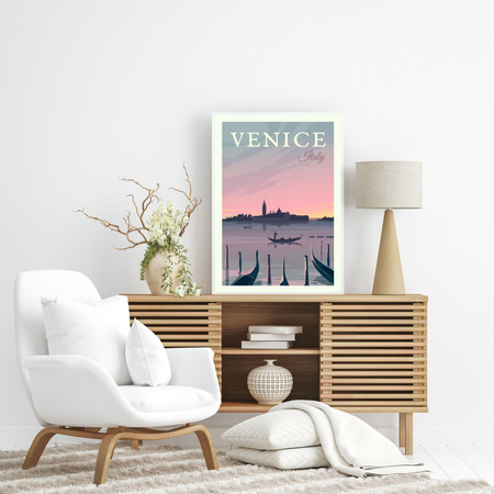 Poster of the City of Venice 40X50 cm + gold frame