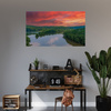 Canvas Print Pink Sky Sun River Nature 100x80 cm