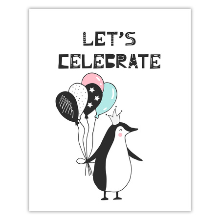 Let's celebrate Birthday Poster 40X50 cm + silver frame