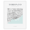 Poster Toronto city map square 40X50 cm + gold frame