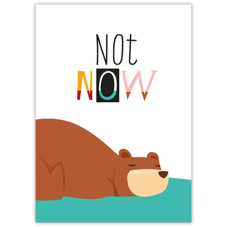 Children's poster Not now 21X29.7 cm + amaranth frame