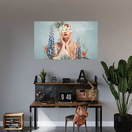 Canvas Print Various Flowers Woman Nature 120x80 cm