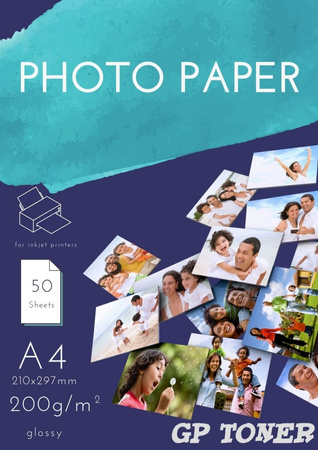 Glossy Photo Paper A4 200g 50 pcs PAP-A4-FOTO200