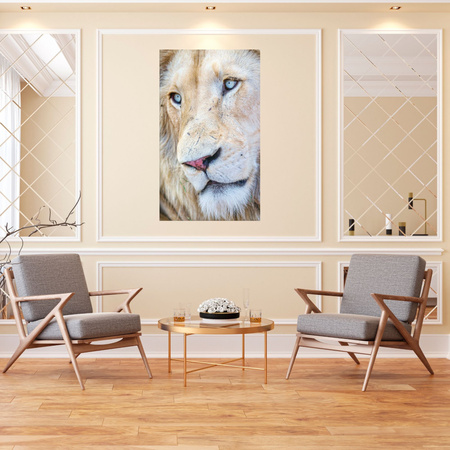 Canvas Print Bright Lion Face Blue Eyes 80x120 cm