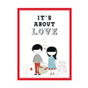 Children's poster It's about love 21X29.7 cm + red frame