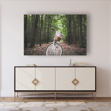 Canvas Print Youth Bike in the Forest 90x60