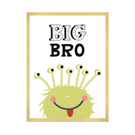 Children's Big Bro poster 40X50 cm + gold frame